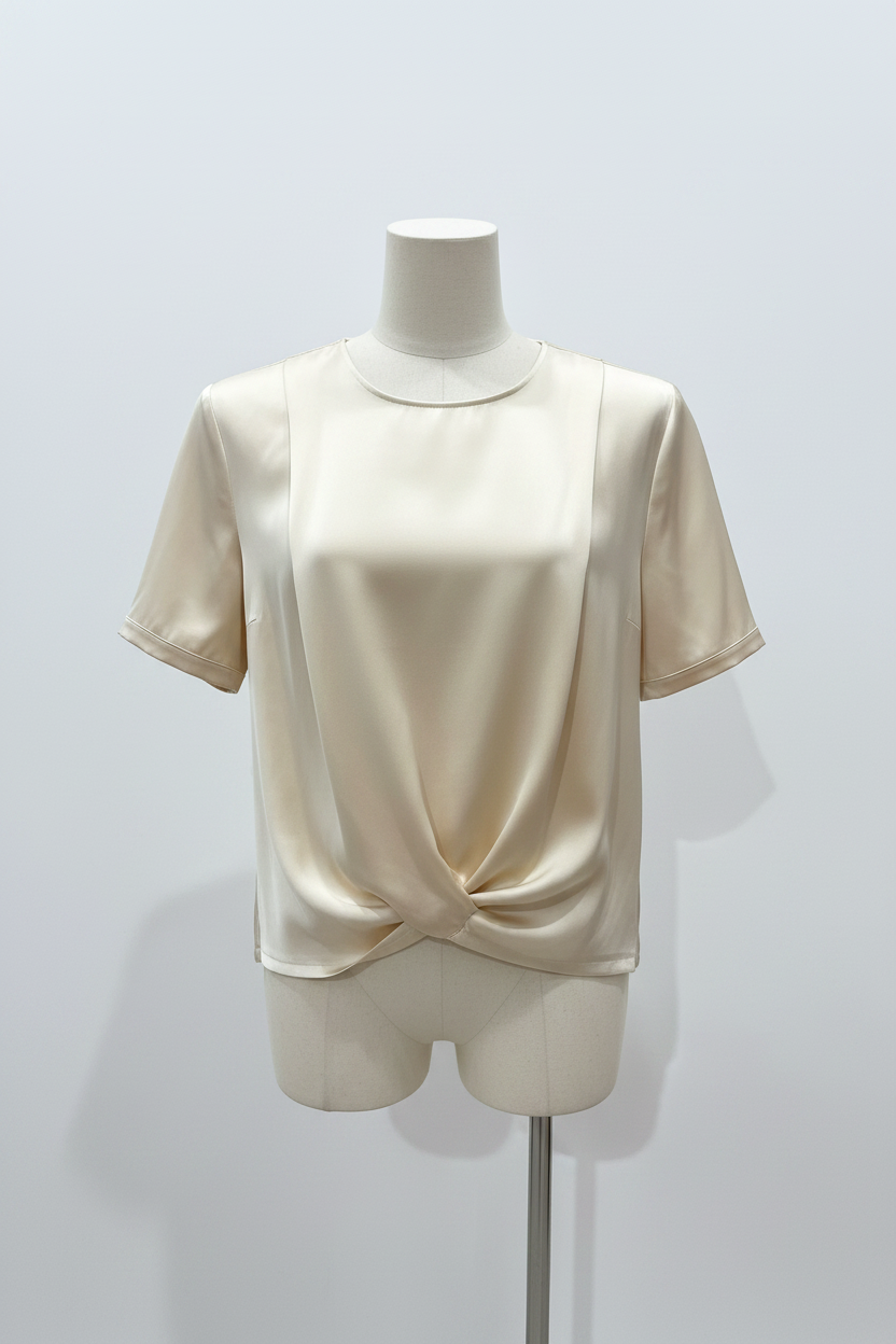 Cream Satin Top