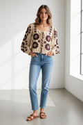 Flower Cardigan Burgandy