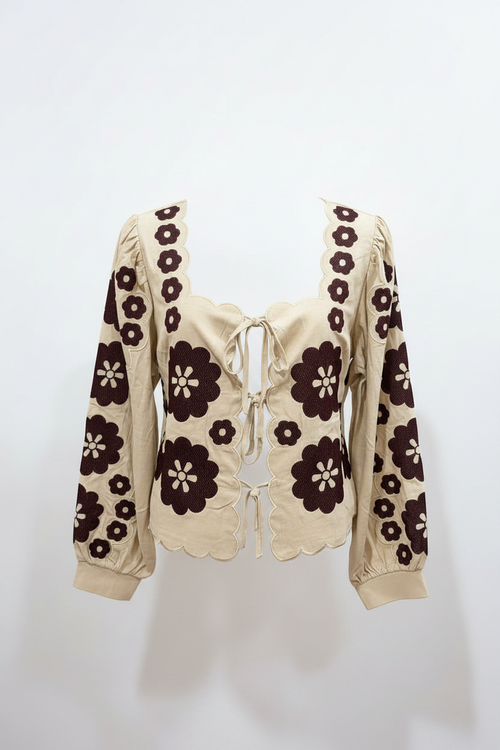 Flower Cardigan Burgandy
